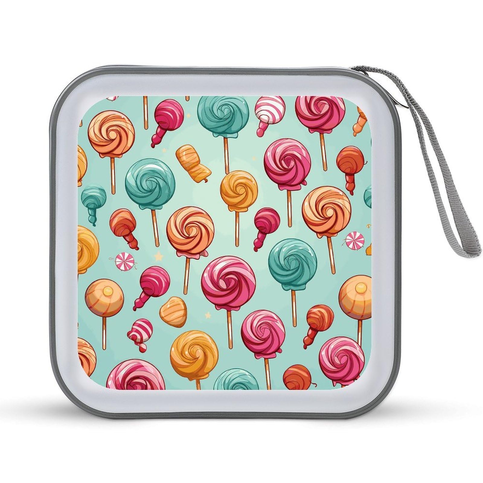 JTREHY Candy CD Case 40 Capacity Case Zipper CD Collection Bag with Handles Cover DVD Storage Hard Plastic DVD Disc Cases Storage Binder for Car Home Office Travel