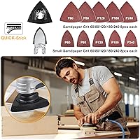 Vista 6 de PECHAM 104 piezas de hoja de sierra oscilante multiherramienta, accesorios de herramienta oscilante para corte de madera y metal y papel de lija