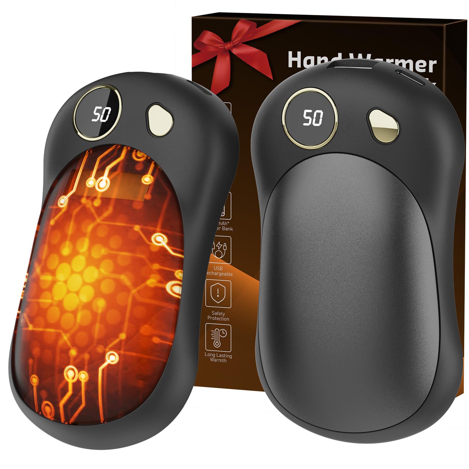 Chauffe Main 2 Pièces, 10000 mAh Chauffe Main Rechargeable