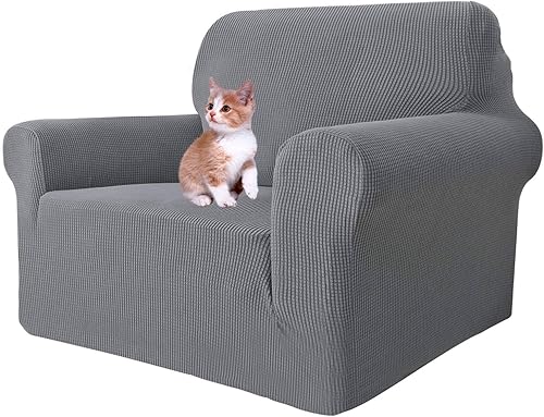 MAXIJIN Funda elástica para silla con brazos, 1 pieza para sofá o silla de estar, funda antideslizante (31-46 pulgadas), protector de muebles que se