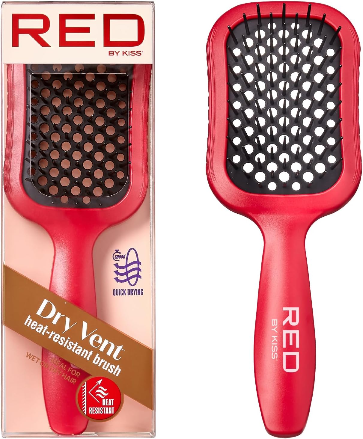 RED by KISS Handleless Ceramic Tourmaline Hair Dryer and Dry Vent Hair Brush