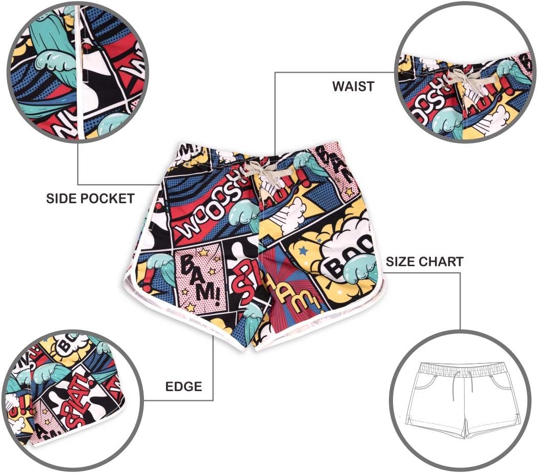 Womens Board Shorts Beach Quick Dry Fabric Swim Slim Trunks Ocean Travel Sports