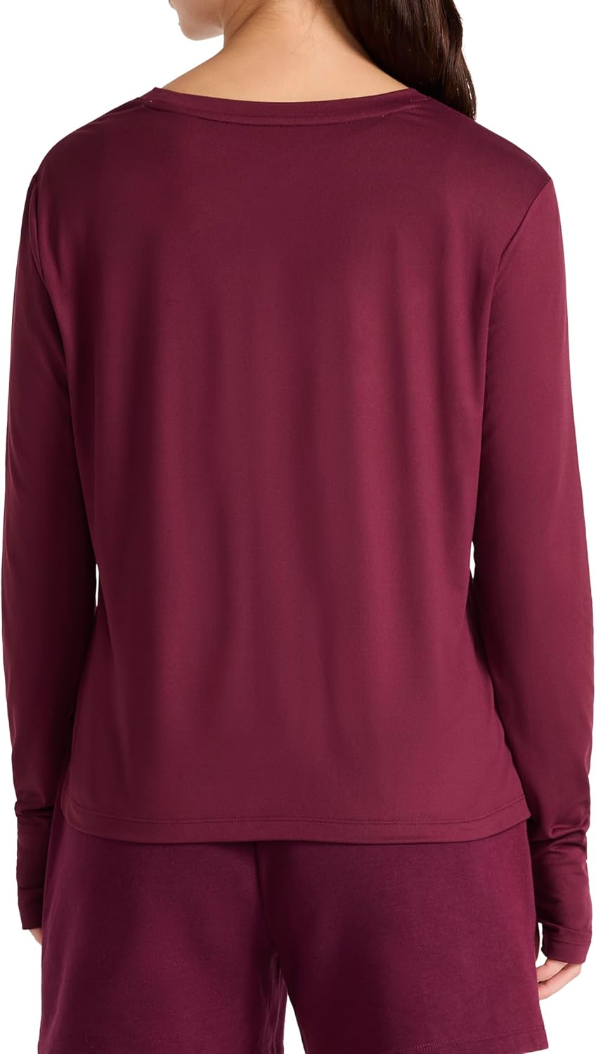 Reebok Womens Long Sleeve Crewneck Top, Standard Fit, Lightweight Stretch Poly Marled Jersey Fabric - Image 2