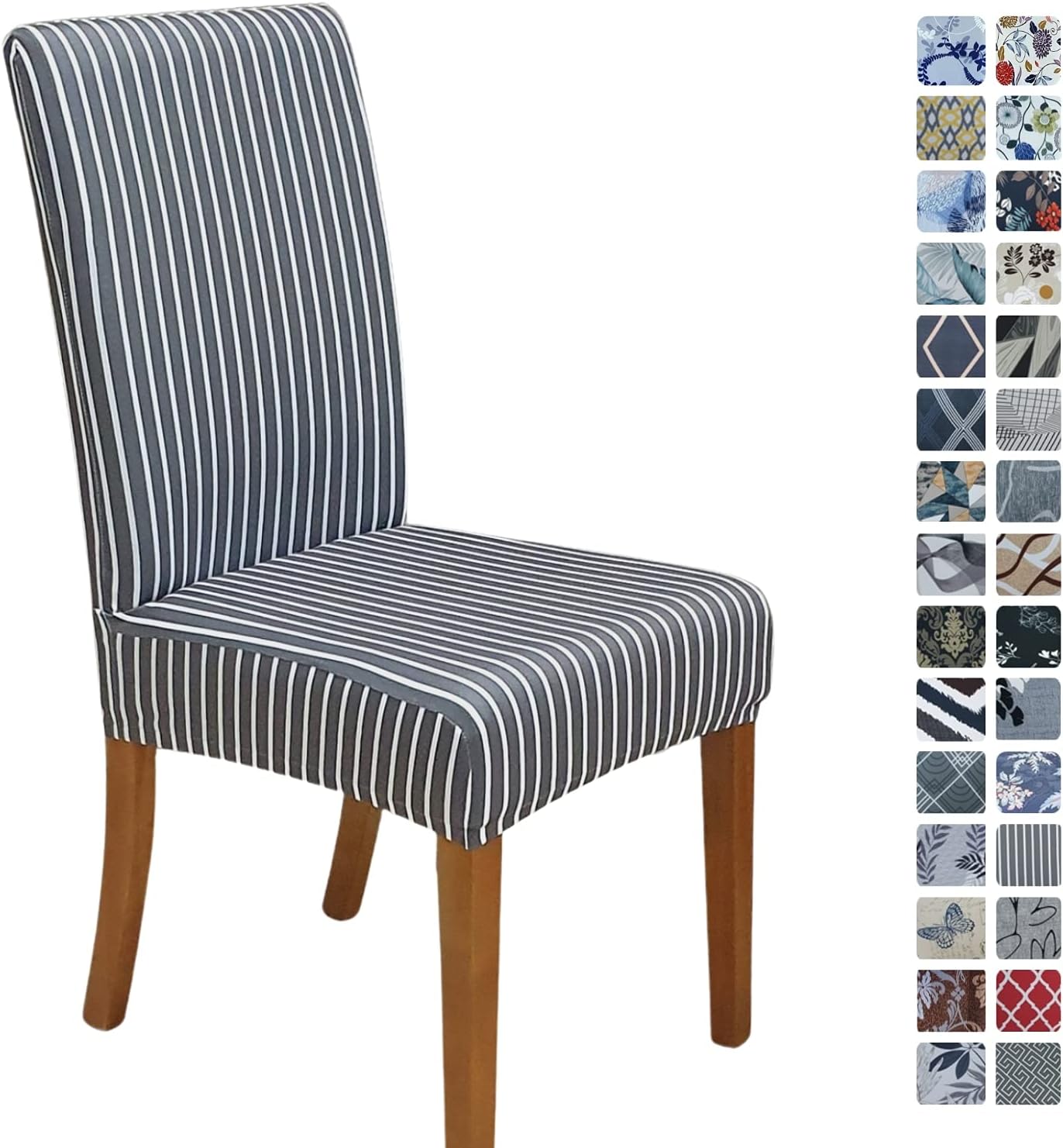 SPRINGRICO 4 Pack Chair Covers for Dining Room, Stretch Dining Chair Cover, Washable Spandex Kitchen Parsons Chair Slipcovers, Removable Seat Protector for Home or Party ( Set of 4, STYLE04)