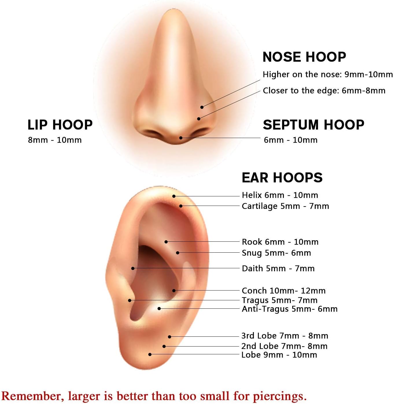 GAGABODY Daith Jewelry Septum Clicker 16 Gauge Earrings Nose Hoops Surgical Steel Hinged Nose Rings Cartlidge Earring Hoop Helix Tragus Rook Piercing - Image 7