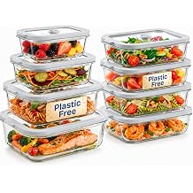Ziruma Non-Toxic Glass Food Containers Multi-Size + 35 Oz, Gray
