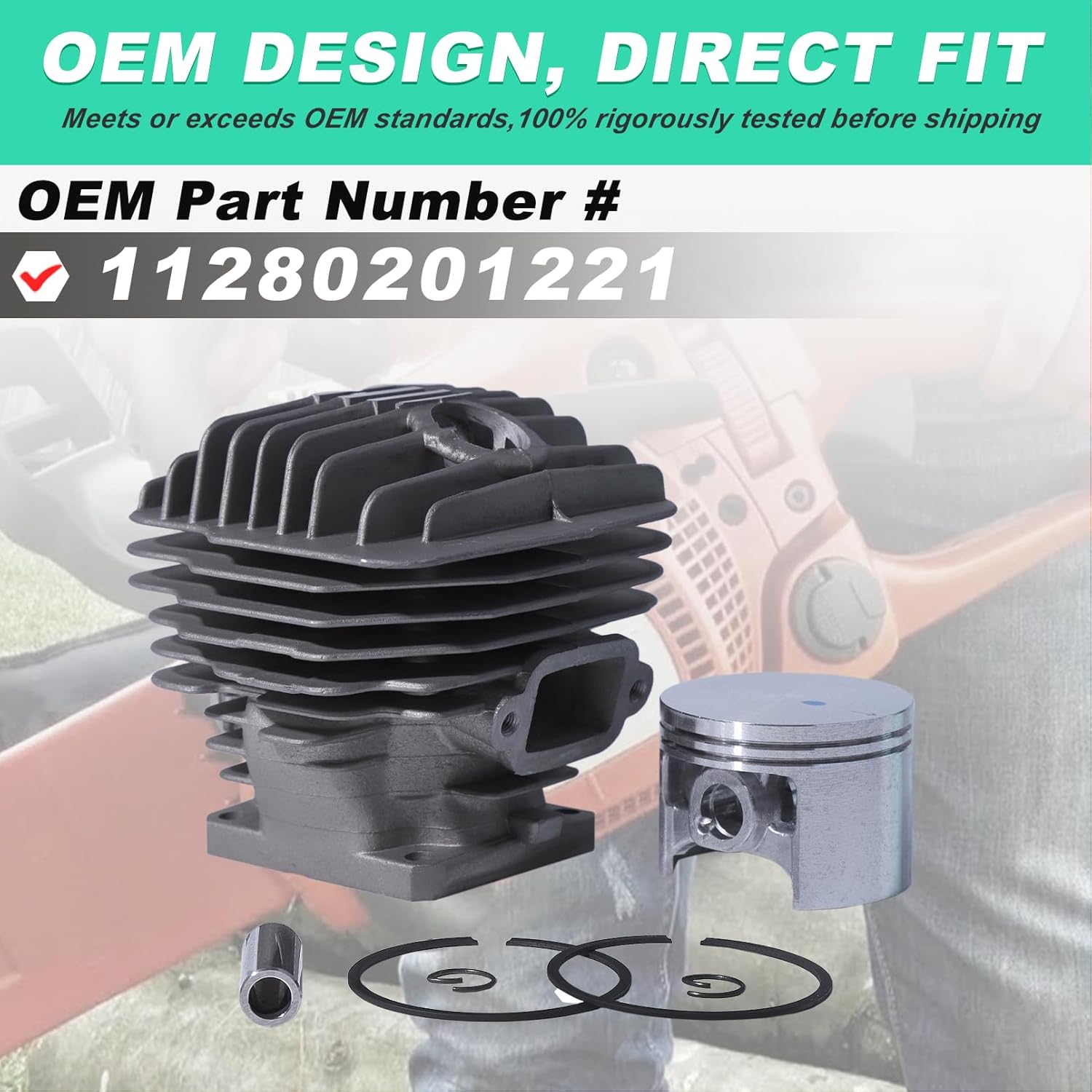 Adefol 54mm Cylinder Piston Kit for Stihl MS460 046 Chainsaw Parts with Spark Plug Needle Bearing Decompression Valve Fuel Filter Fuel Line Oil Filter Chain Stopper Muffler Gasket for 11280201221