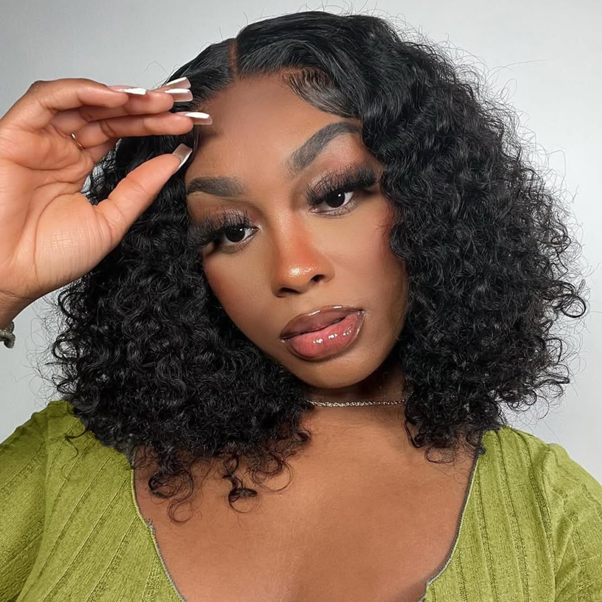 Glueless Human Hair Lace Wig with Pre-Plucked Natural Hairline