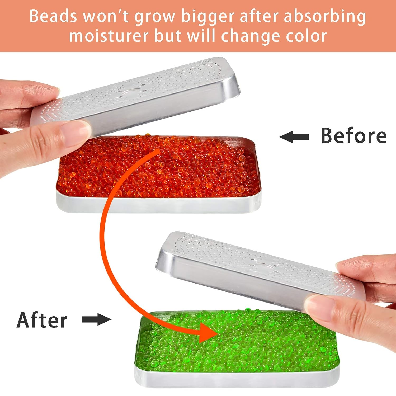 40 Gram Silica Gel Dehumidifier Desiccant Silica Gel Canister Reusable Absorber Orange Desiccant Canisters, Orange Green Bead Tin for Car, Closet, Cabinet, Bag, Storage Box (5 Pieces) : Industrial & Scientific