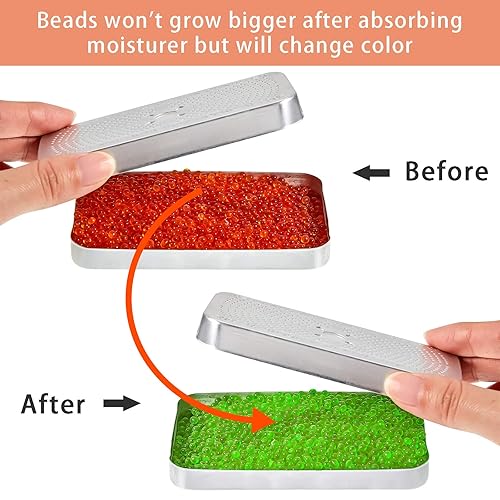 Miniatura 5 de Patelai 5 Piezas de 1.4 oz Gel de Sílice Desecante Deshumidificador. Botines Reutilizables Naranja (Naranja a Verde), para Coche, Armario, Gabinete