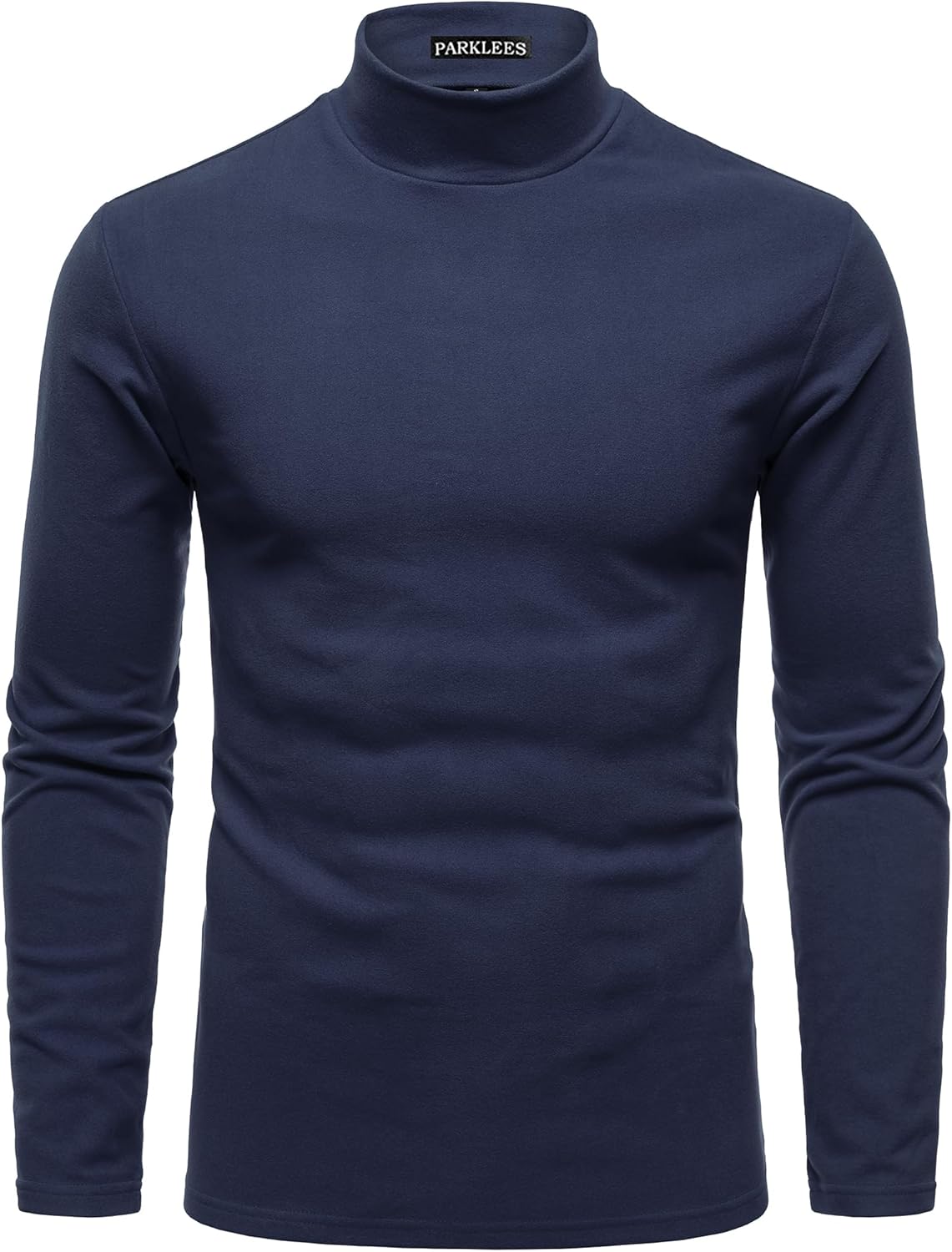 PARKLEES Men's Mock Turtleneck Micro Fleece Sweater Stretch Slim Fit Long Sleeve Thermal Base Layer for Cold Weather