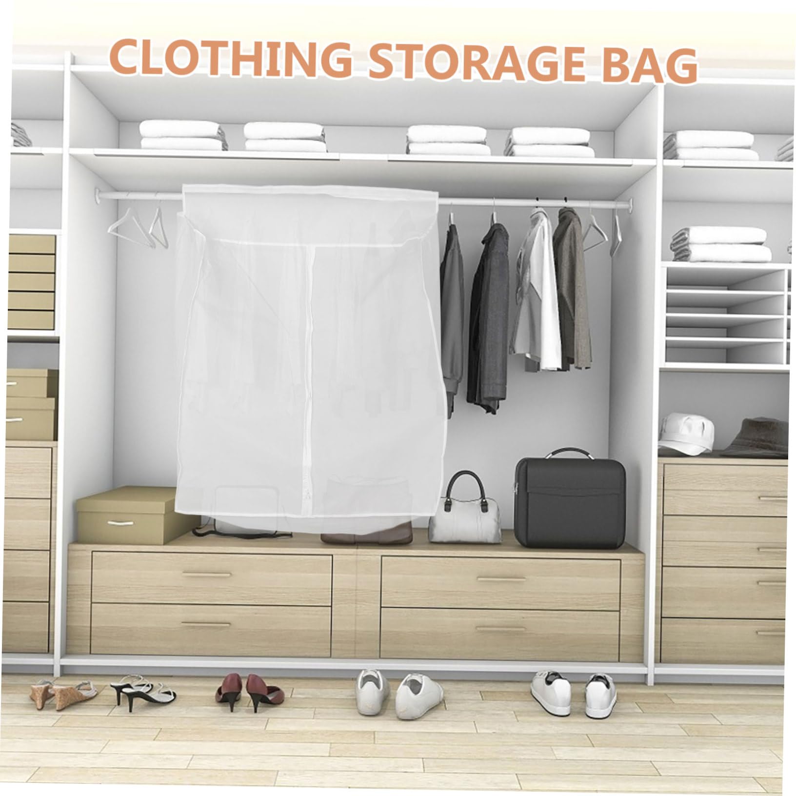 Funda para Colgar Ropa Protectora contra Polvo y Plegable de Peva Color Claro para Guardar Trajes y Ropa Hogar