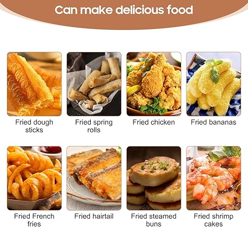 Miniatura 7 de Freidora eléctrica de acero inoxidable de 2.5 litros con canasta, Freidora Electrica Deaceite, tapa extraíble, temperatura ajustable con ventana de