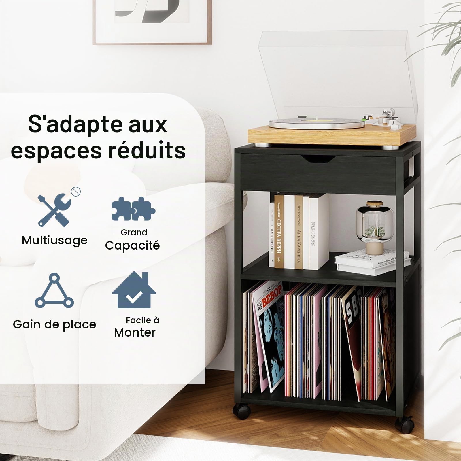 PUNCIA Étagère de Rangement pour Dossiers Support Imprimante (Blanc)