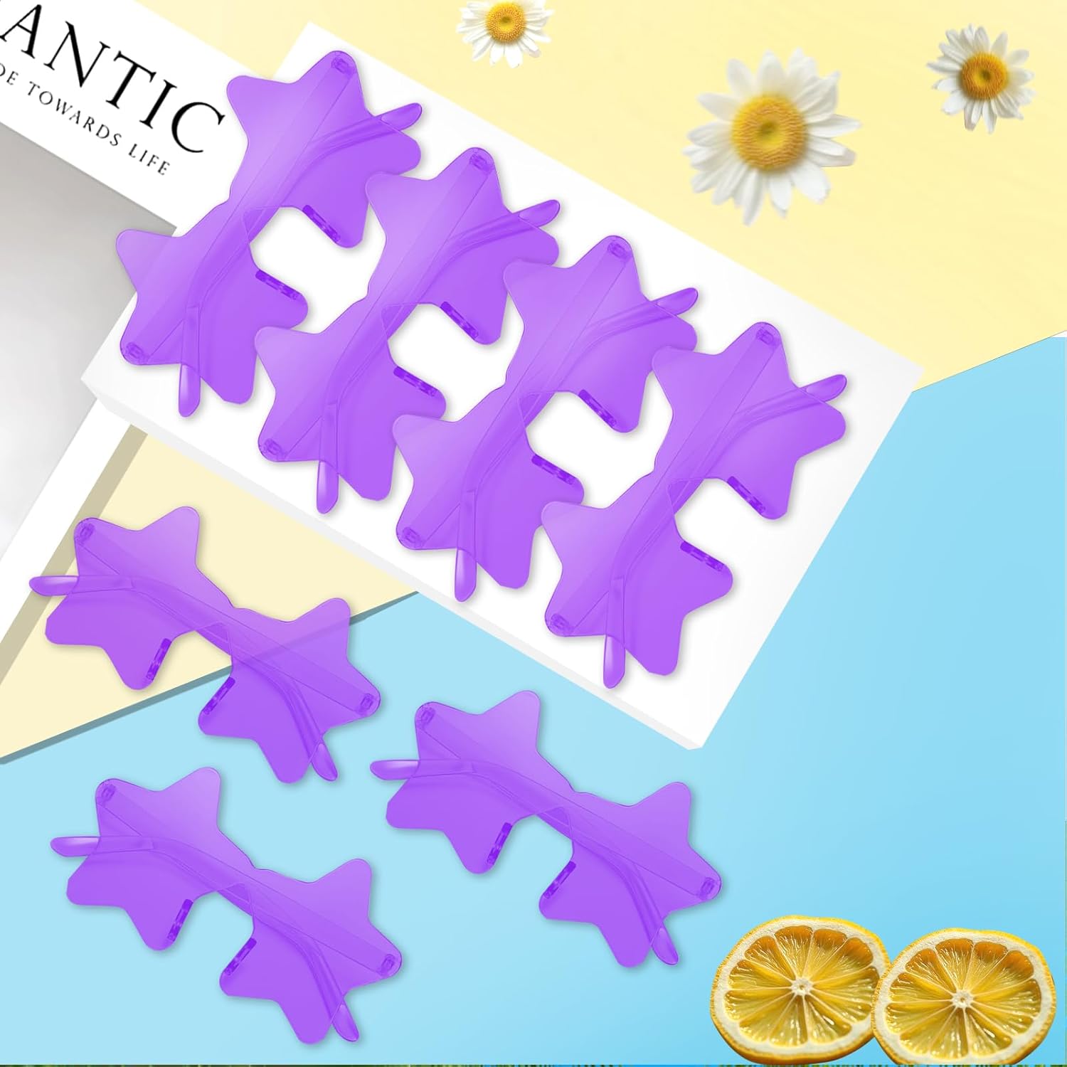 CHRORINE 8/16/24/40 Pairs Rimless Star Shape Sunglasses Transparent Glasses Bulk for Party Decor Favor - Image 3