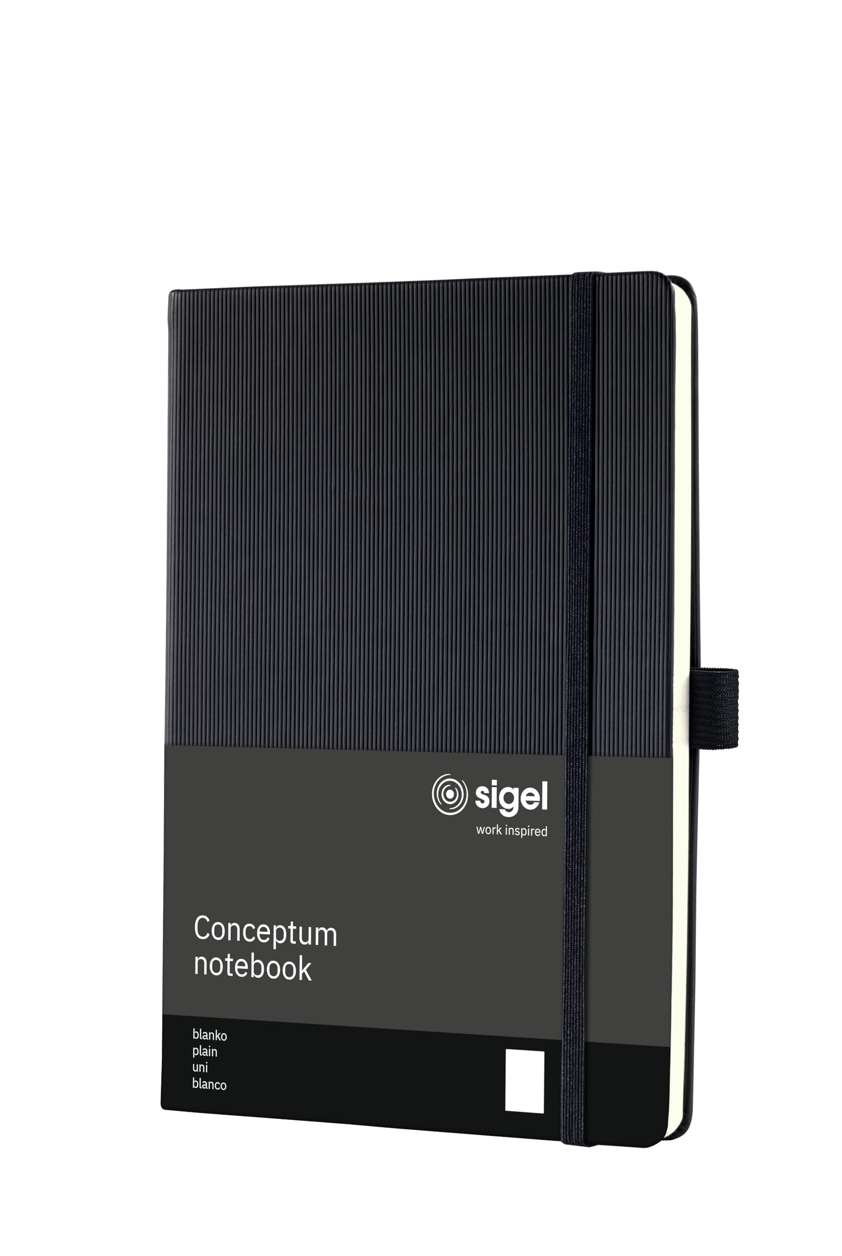 SIGEL CO120 Premium Notebook plain, A5, hardcover, Black - Conceptum