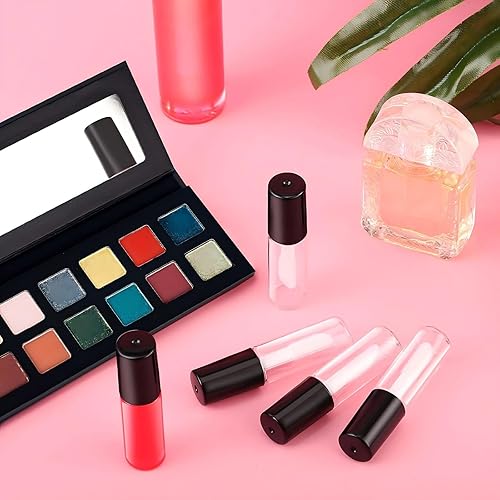 Patelai 100 unidades de mini tubo de brillo de labios transparente, rellenable, vacío, bálsamo labial, contenedores de brillo, botellas