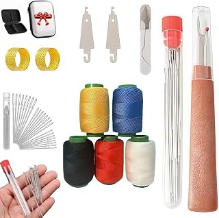 Sewing Kit, 34/37/74 Piece Big Eye Steel Needle Set, Beginner-Friendly Professional Steel Large Eye Hand Sewing Needles Set, DIY Hand Made Craft Set for Handcraft Lovers (37 PCS)