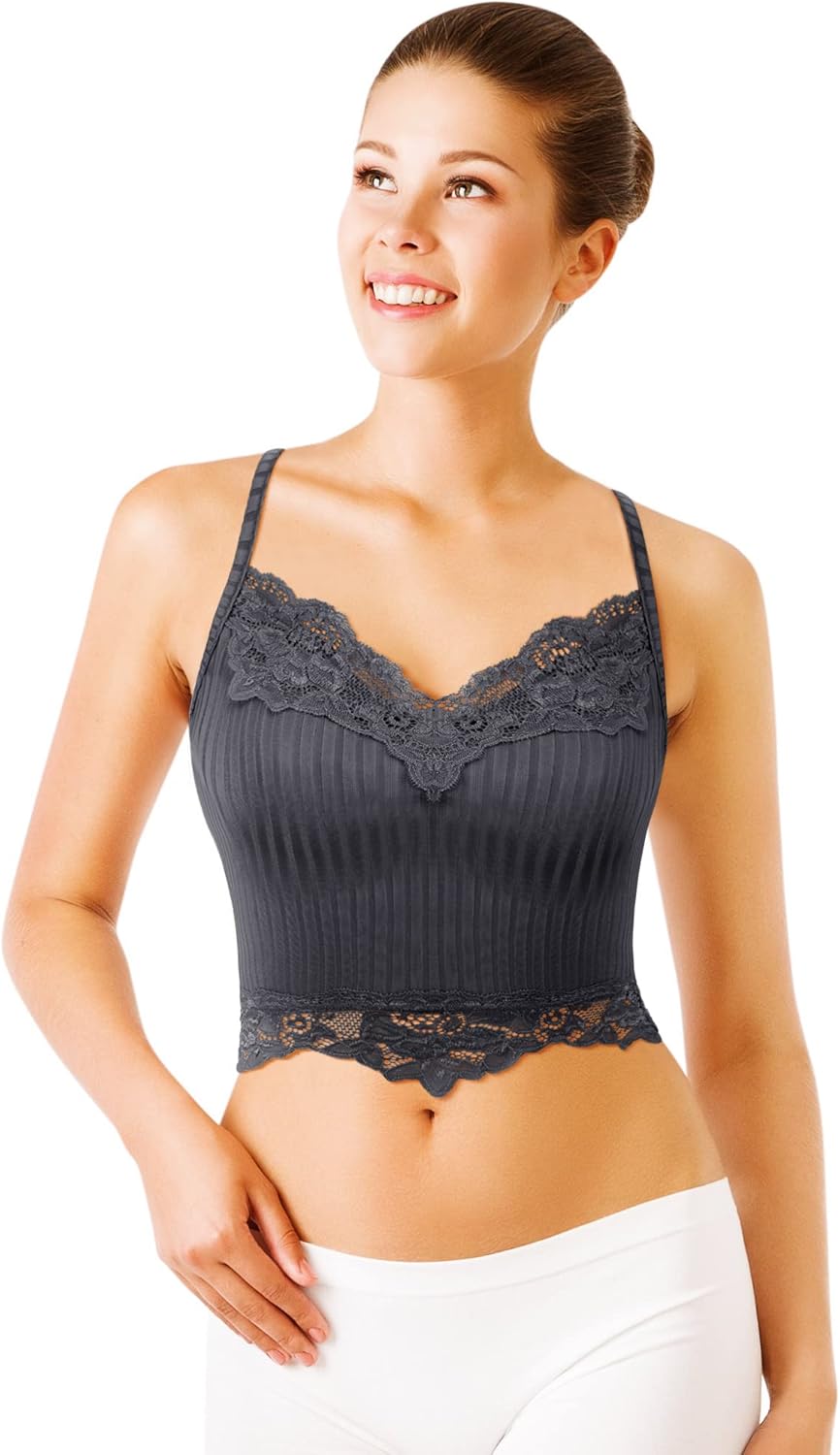 Bencailor Lace Y2k Tank Tops Fairy Grunge Clothes Crop Tops Lace Patchwork Cami Ribbed Knitted Tank for Women - Image 4