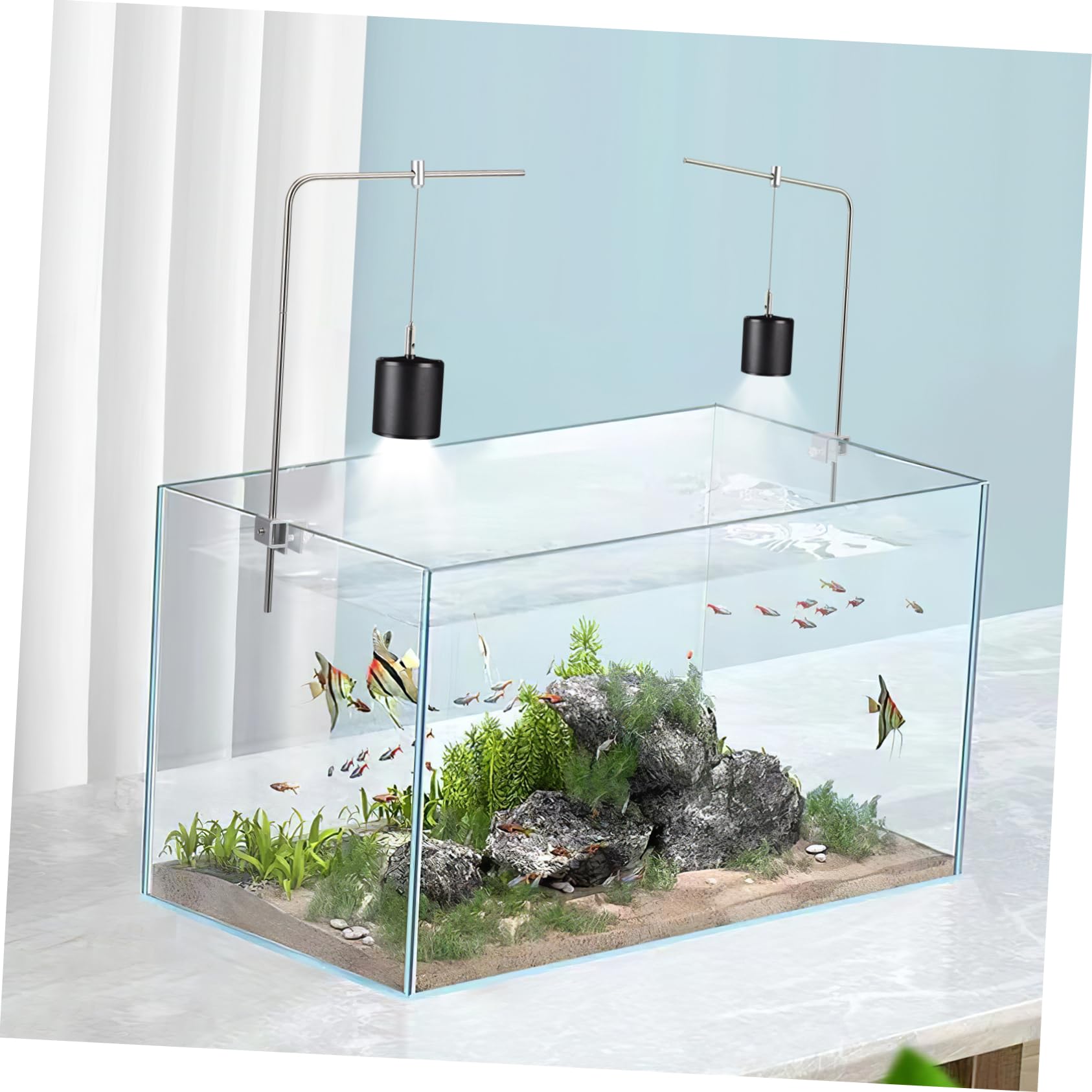 Mikikit 1 Satz Aufhänger Für Fischbecken Aquarium-lichthalterung Verstellbares Gestell Aquariumständer 75 Gallonen Fischlichter Für Aquarien Lampe Hängend Nachtlicht Aluminiumlegierung