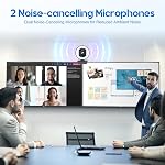 4K Webcam avec Ring Light Web Cam 4K Autofocus avec TOF Caméra d'ordinateur 1080P 60FPS Caméra Web Couverture de confidentialité intégrée et caméras Web en streaming pour commutateur 2/Zoom/Skype/Google Rencontrez le noir