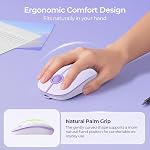seenda MOU001 Bluetooth Wireless Mouse, 3-Device Connection (USB & Dual Bluetooth), Ergonomic Mouse for Laptop, Rechargeable Quiet Click Computer Mouse, 3-Level DPI for Windows, Mac Chromebook,Purple