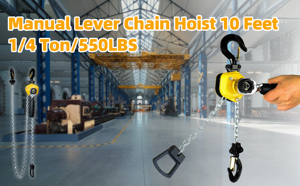 SVOPES Manual Lever Chain Hoist 1/4 Ton 550 Lbs Capacity 5 Lbs Capacity 5 Ft Come Along G80 Galvanized Carbon Steel With Weston Double Pawl Brake Auto Chain Leading 360 Rotation Hook SVOPES Manual Lever Chain Hoist 1/4 Ton 550 Lbs Capacity 5 Lbs Capacity 5 Ft Come Along G80 Galvanized Carbon Steel With Weston Double Pawl Brake Auto Chain Leading 360 Rotation Hook