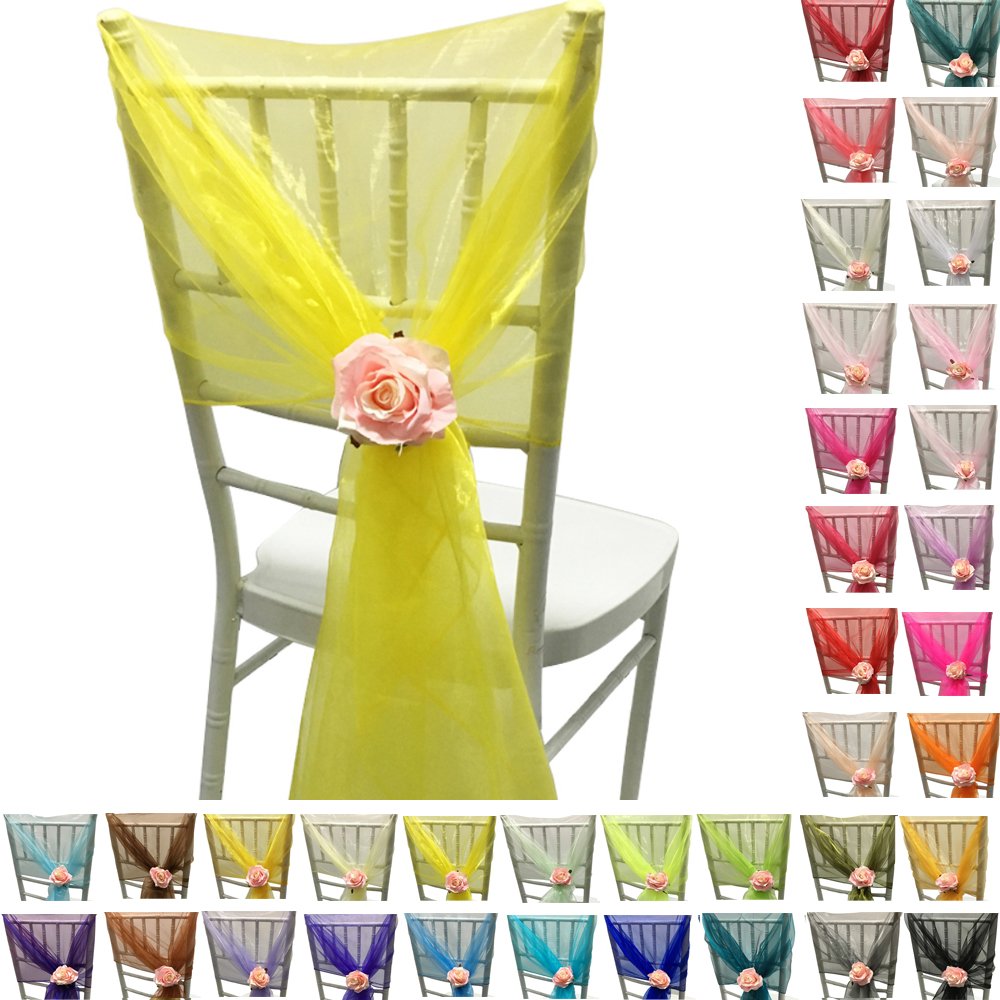 Time to Sparkle 10pcs 65cm X 275cm Organza Sash Hood Sash Chair Cover — image 1