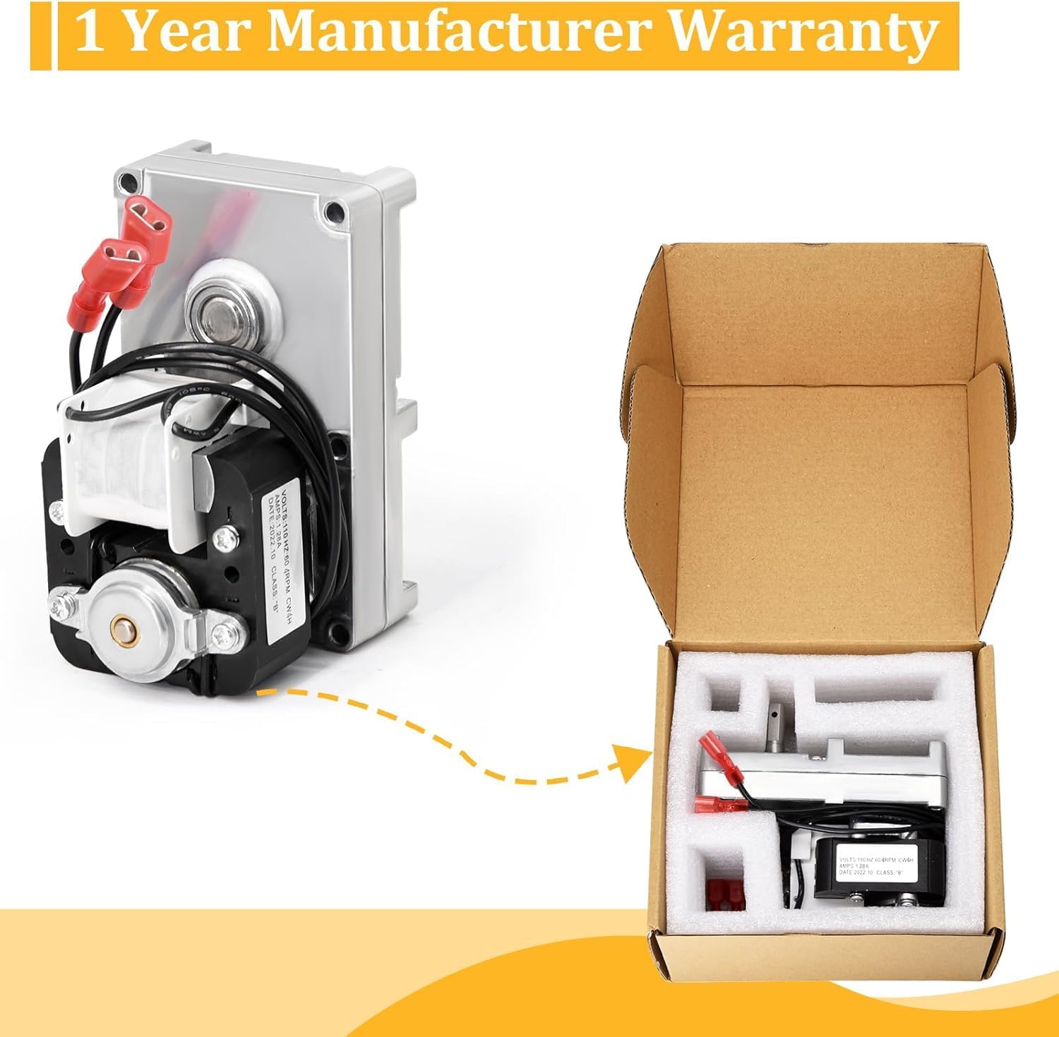Adviace 80456 Auger Motor for US Stove 6039 6037 6033 & USSC 6039 Pellet Stove, Agitator for American Harvest 6041 6041i & US Stove 6041 & USSC 6041 Pellet Stove, Replacement for US Stove Auger Motor