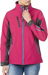Chaqueta Softshell mujer, combinada, cremallera, bolsillo en pecho+laterales, Cierre de gancho y bucle en puños. Impermeable, Cortavientos, Alta Capacidad Termica. Mujer