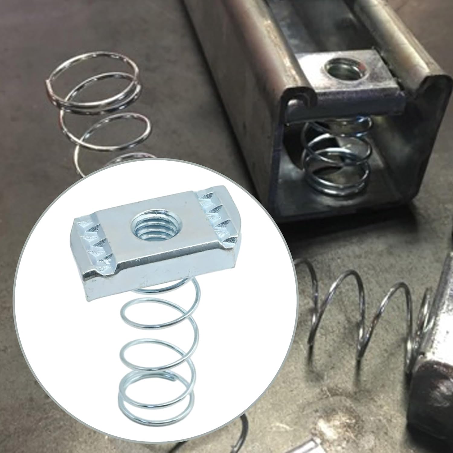 20 Pcs Strut Channel Nuts 3/8"-16 Spring Channel Nuts with Zinc Electroplate Finish, Long Spring Nuts Great for Use with Unistrut Channels