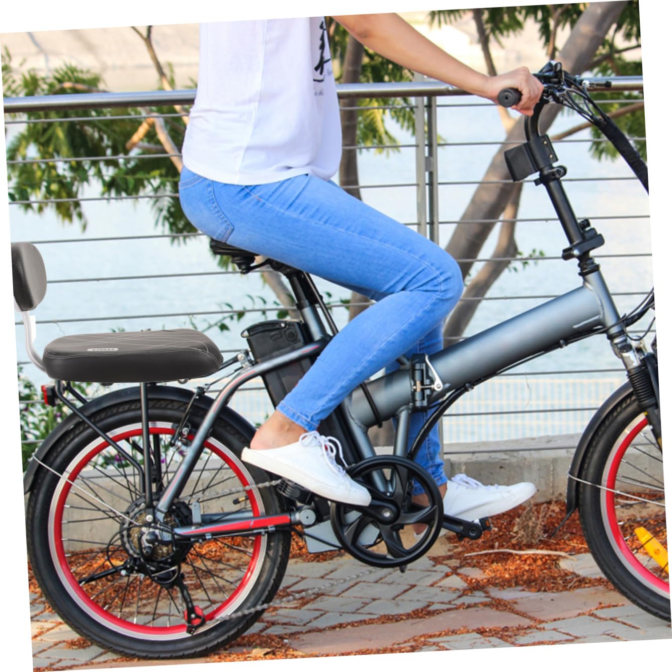 Happyyami Sella Posteriore per Bici Mountain Bike in Spugna e Metallo | Pelle Sintetica, Accessorio per Bicicletta, Adatta a Passeggero, Comfort al Tatto, Alta Durata