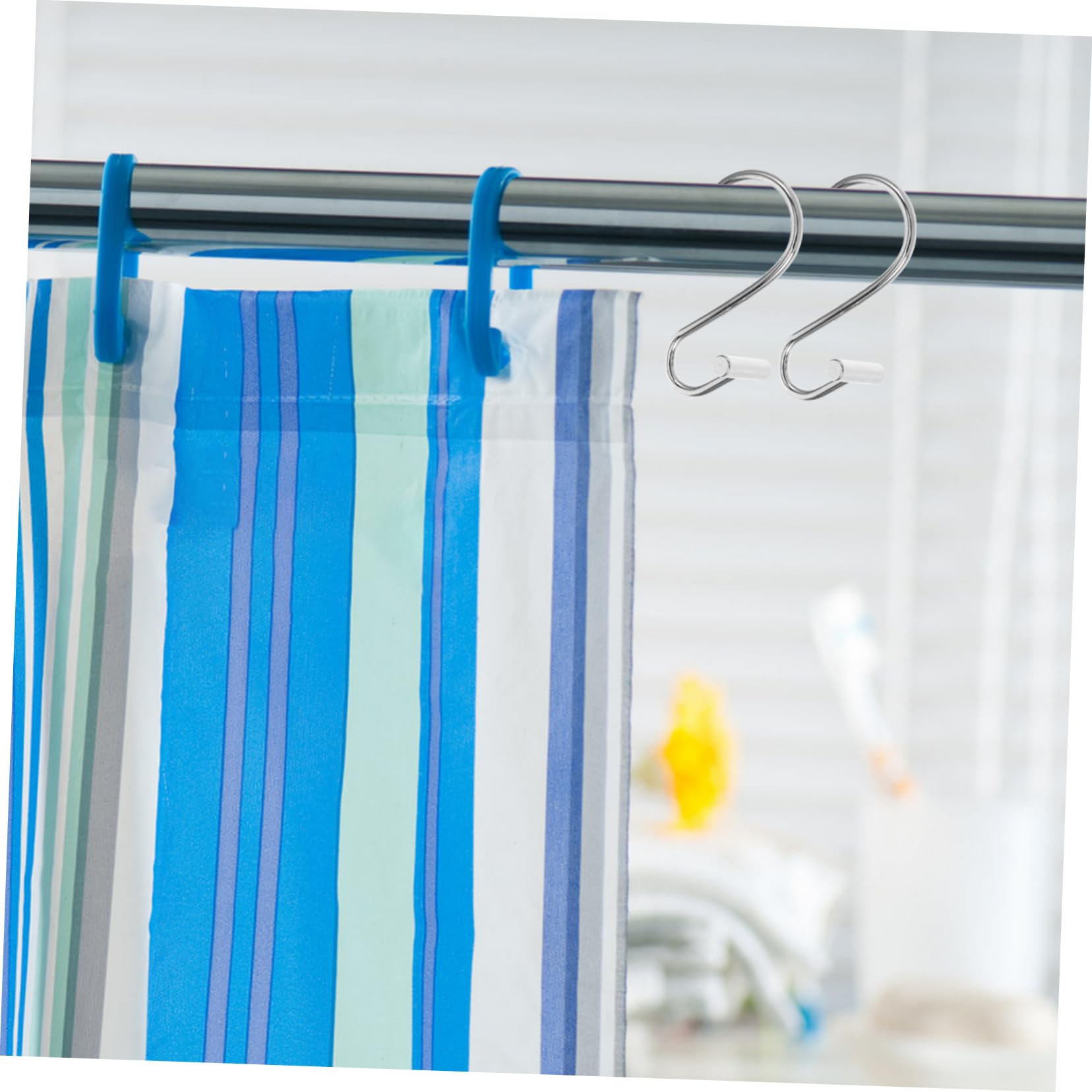 Unomor 12pcs S Shape Shower Curtain Hooks for Bathroom and Elegant Design Easy Glide Shower Rod for Bedroom Curtains and Bathroom Decor