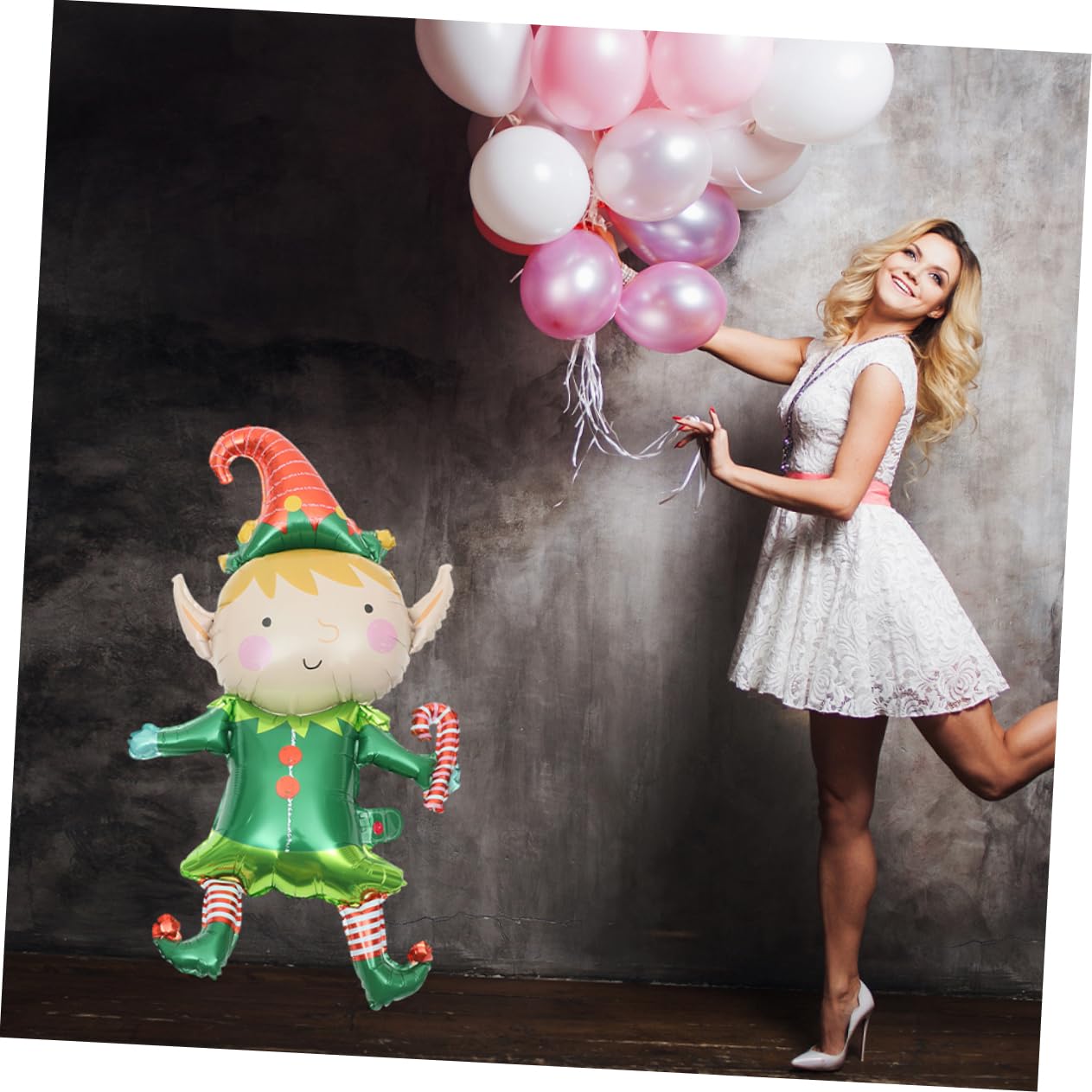 PRETYZOOM 50pezzi Palloncini Sagomati in Lamina di Alluminio per Decorazioni Natalizie Articoli per Feste di Natale Palloncini Decorativi Natalizi per Casa Ufficio e Giardino