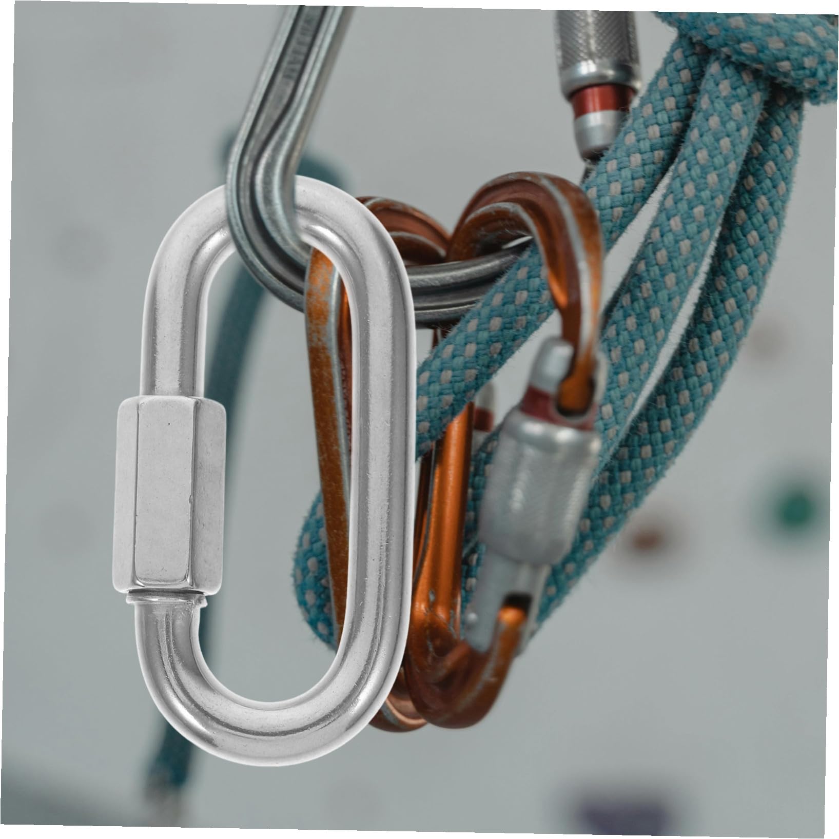IMIKEYA 10 piezas Conectores de Cadena Rápidos de Acero Inoxidable Eslabones Resistentes con Cierre D para Uso Industrial Construcción y Camping Ahorro Alta Seguridad