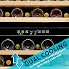 Baridi 46 Bottle Dual Zone Wine Cellar Fridge with Digital Touch Screen Controls, Under Counter Cabinet Cooler, Black - DH79 [Energy Class G]