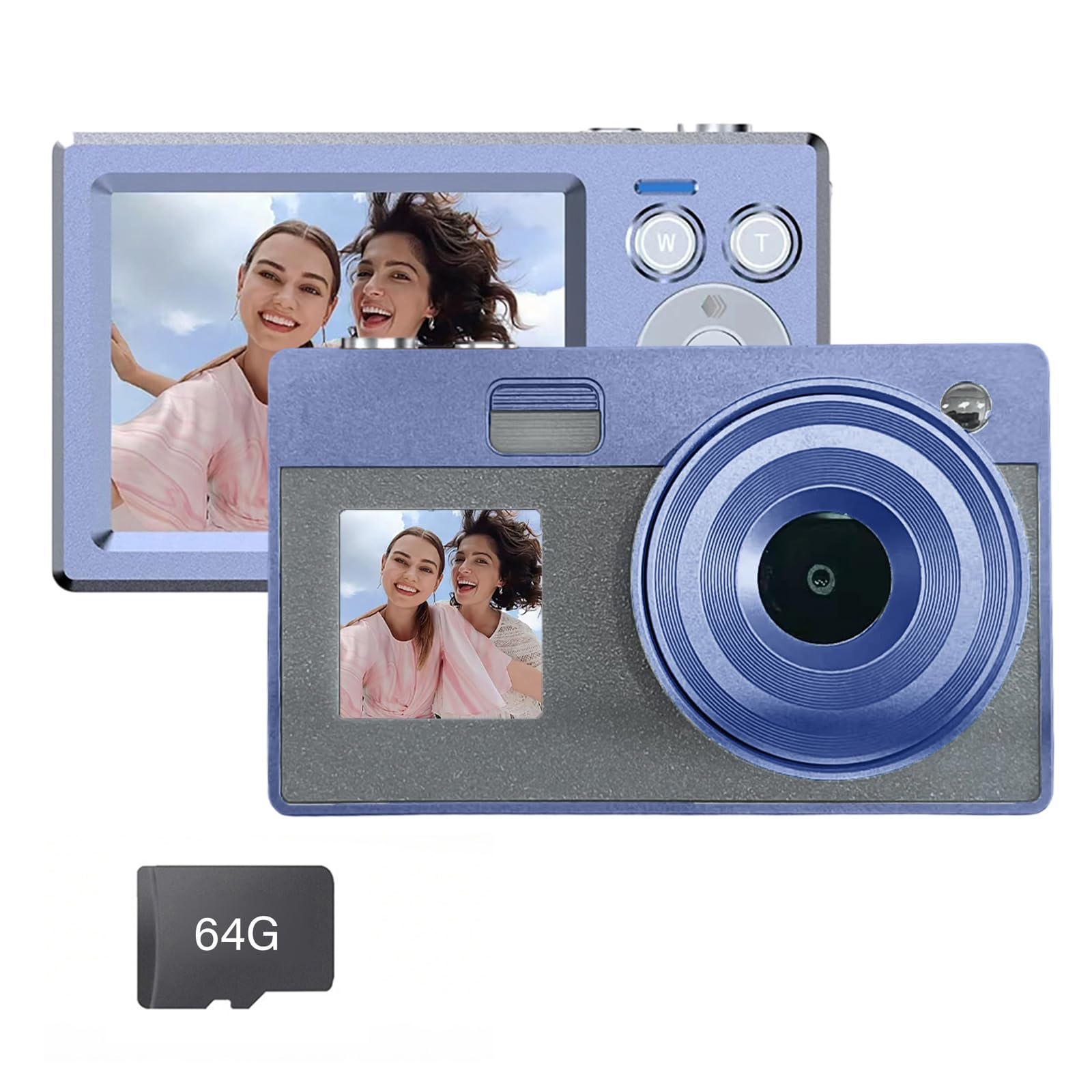 Cámara digital retro de doble pantalla, 5000 W de alto, zoom de 16x, para estudiantes, adolescentes, viajes y fotografía