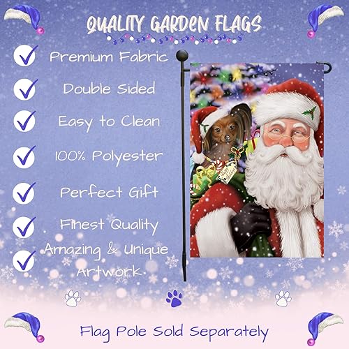 Miniatura 2 de Doggie of the Day Russian Toy Dog Garden Flags - Christmas Santa with Presents - Double Sided - Yard Lawn Spring Decorative Gift - Home Decor 12