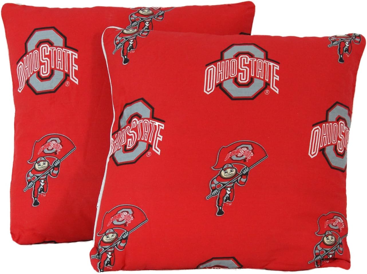 College Covers Everything Comfy Ohio State Buckeyes 16" x 16" Decorative Pillow - (Includes 2 Decorative Pillows) Ohio State Buckeyes 16 in x 16 in (2 Count)