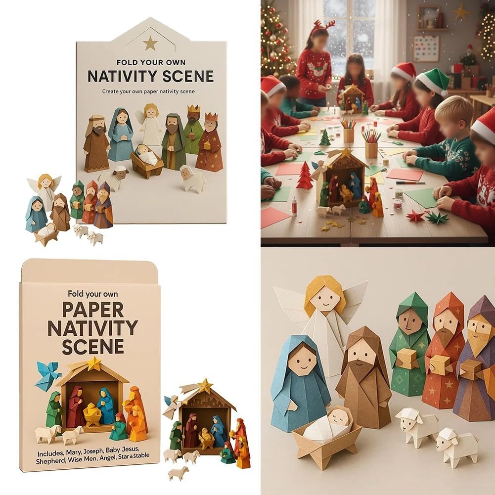 Paper Nativity Scene Nativity Paper Craft For Kids, DIY Christmas Craft ...