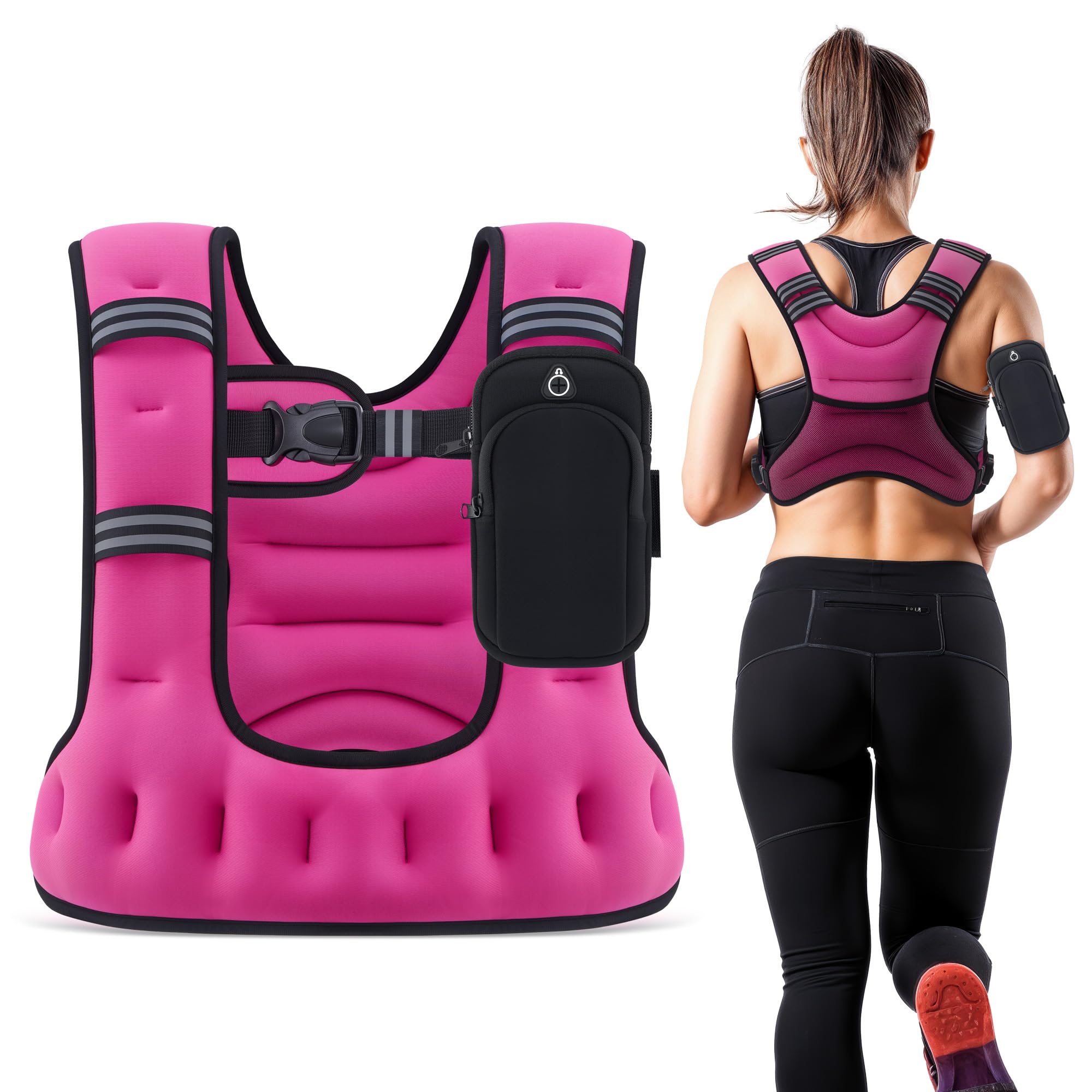 ZELUS Weighted Vest for Women Men 6 8 12 16 20LB U-Shaped Ergonomic for Even Weight Distribution Odorless