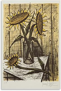 ベルナール・ビュッフェ、ロシュポー近郊、超希少額装用画、新品額装付