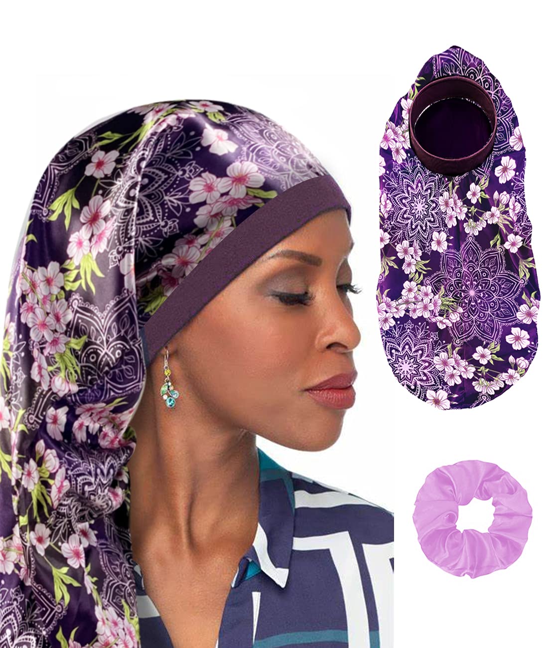 Buy Long Hair Satin Cap for Women, Satin Braids The Extra Large