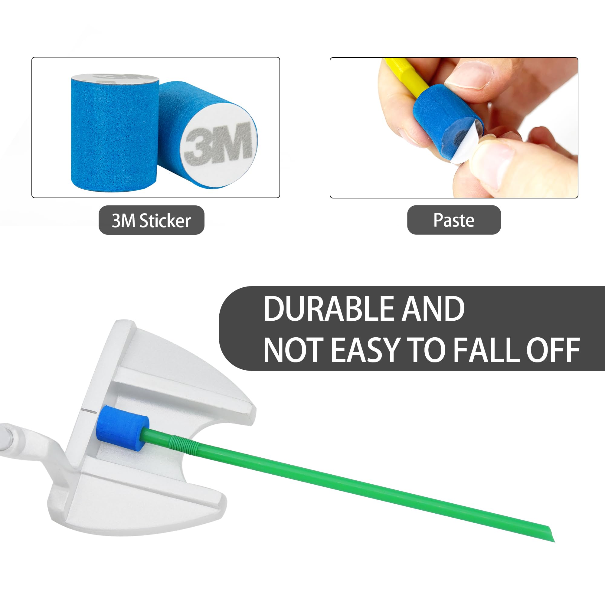 SANDIAN, 10 Pack, Golf Putting Stroke Aligning Training Aid, Straight Swing Path Practice, Super Light, Enhance Anti-Tremor, Instantly Instant Attach/Detach on Any Golf Putters