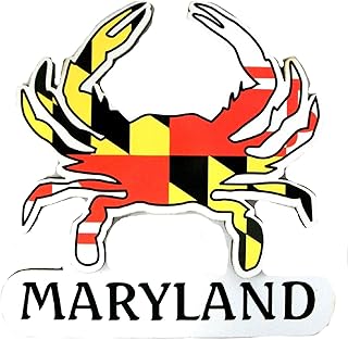 Maryland Flag Crab Shaped Artwood Fridge Magnet