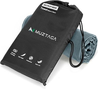 Microfibre Towel for Travel, Camping, Hiking, Backpacking, Shower   Quick Dry, Ultra Compact, Lightweight & Super AbsorbentGray,130x70cm