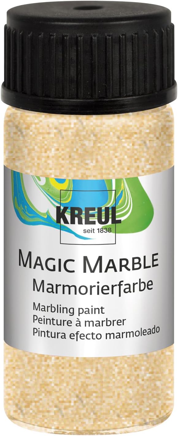 KREUL 73224 Paint Magic Marble Gold 20 ml, Glitter Yellow