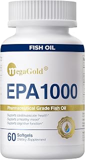 Fish Oil Omega 3 Supplements EPA 1000mg - Omega-3 Fatty Acids, 1000mg Burpless Fish Oil for Men & Women, Pure Concentrated Supplement - 60 Mini Softgels