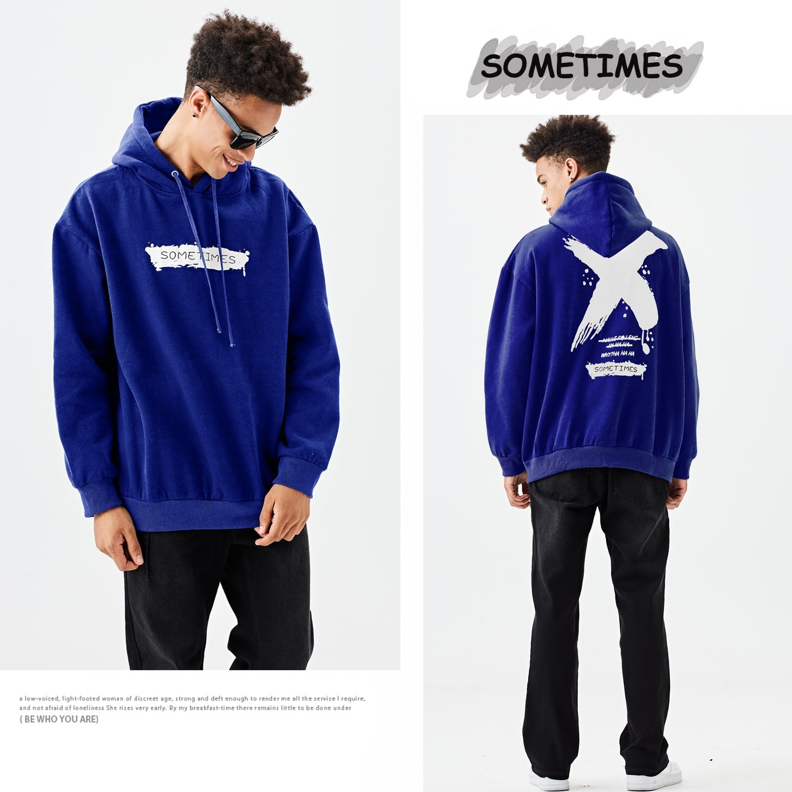 Moshtashio Felpa Uomo con Cappuccio Unisex Hip Hop a Maniche Lunghe Sweatshirt Pullover Uomo Felpe Stampa di Lettere Hoodie Uomo Autunno Inverno