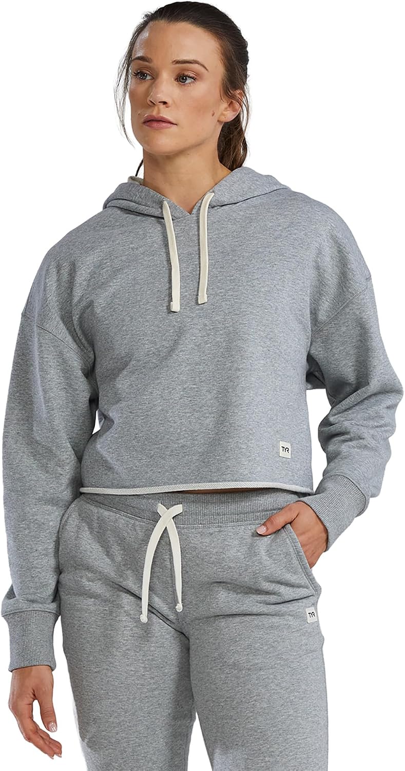 TYR Women's Ultrasoft Heavyweight Terry Cropped Pullover Hoodie